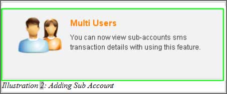 iSMS Sub Account — console shortcut