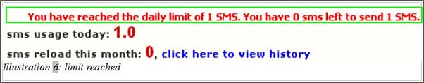 iSMS Sub Account — limit reached