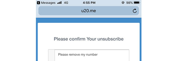 Step 3 — Unsubscribe confirmation page