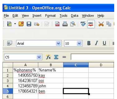 CSV format