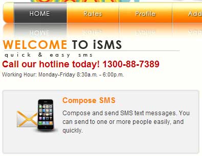 Compose SMS menu