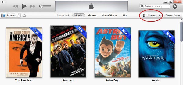 iPhone in iTunes