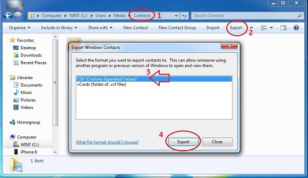 Export Contacts