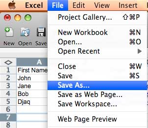 File Save As