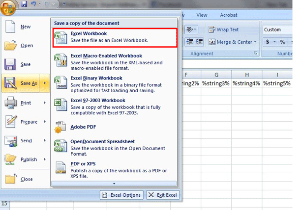 Excel Save As dialog with CSV (Comma delimited) selected.