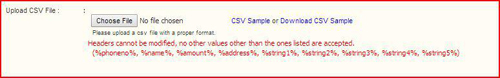 Downloading the CSV sample.